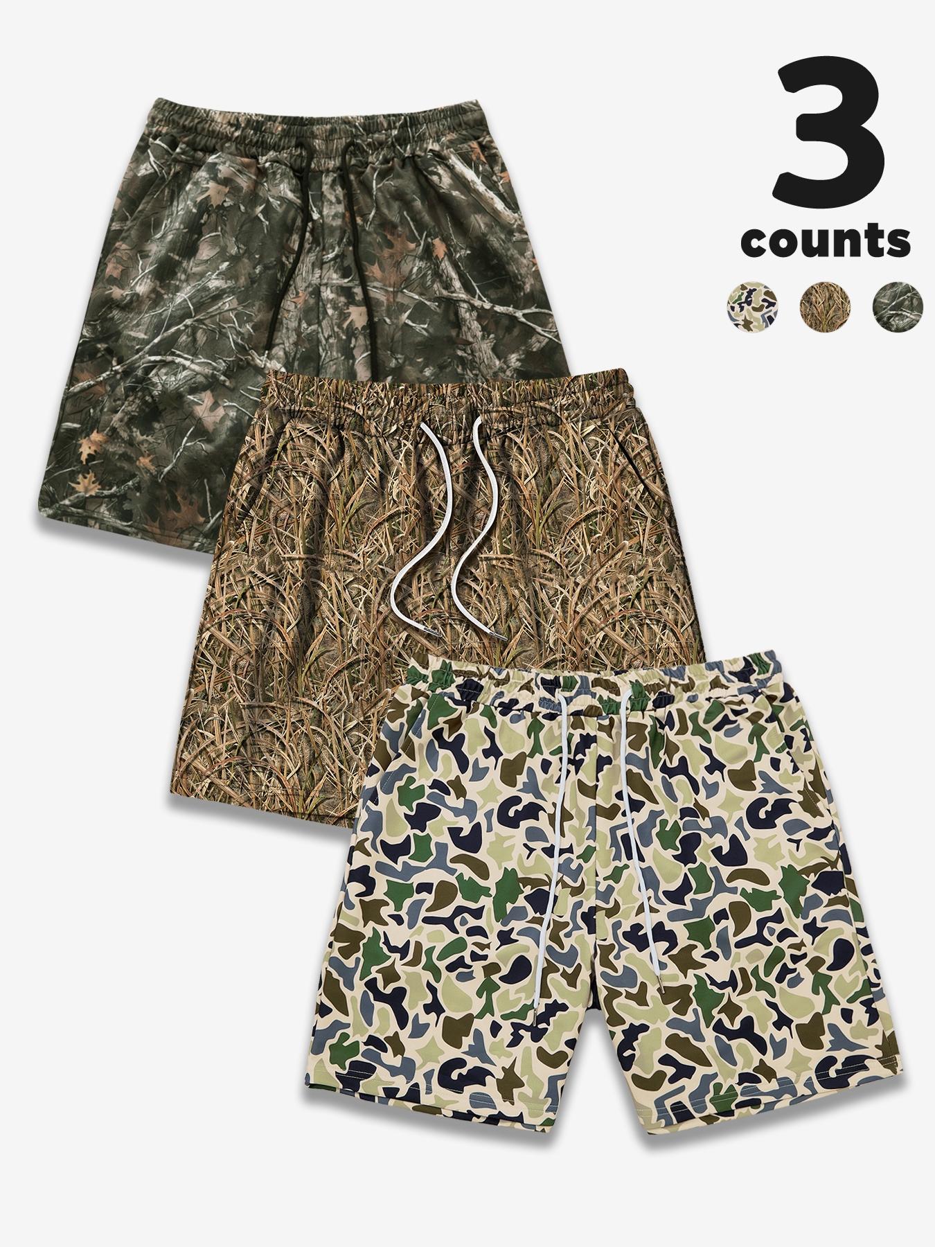 Men's Camo Print Shorts, Regular Fit Casual Street Shorts for Summer, Men's Bottoms for Daily Wear, Camouflage Shorts, Casual Streetwear Shorts