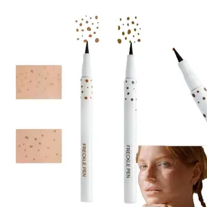 2 PCS Freckle Pen, Waterproof Long Lasting Faux Freckle Makeup Pen, Natural Lifelike Soft Small Spot Freckle Color Pen, Magic Sunkissed Skin Makeup Pen for Effortless Natural Face Makeup