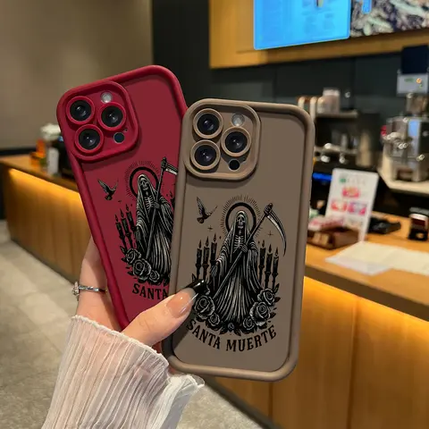 Gothic Death Skull Rose Candle Phone Case, Soft and Comfortable TPU Anti Drop Phone Protective Cover, Suitable for iPhone 18 Promax,17 Air,16,15,14 Plus,13,12,11 & Galaxy S26 Ultra, S25 Ultra, S24, S23, S22 phone cases - ZQ346