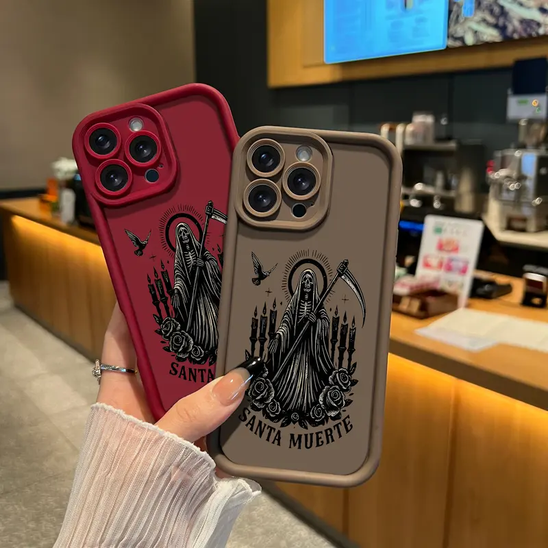Gothic Death Skull Rose Candle Phone Case, Soft and Comfortable TPU Anti Drop Phone Protective Cover, Suitable for iPhone 18 Promax,17 Air,16,15,14 Plus,13,12,11 & Galaxy S26 Ultra, S25 Ultra, S24, S23, S22 phone cases - ZQ346