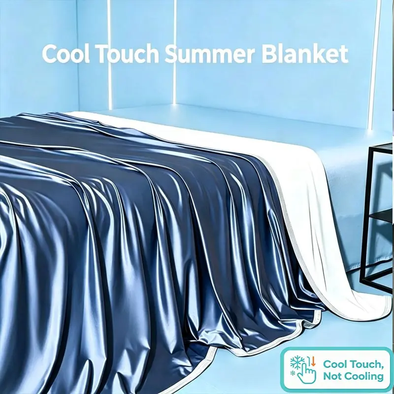 Multifunctional Cool Touch Air Conditioning Blanket, Lightweight Breathable Summer Blanket, Single and Double Size, Ideal for Bedroom and Travel