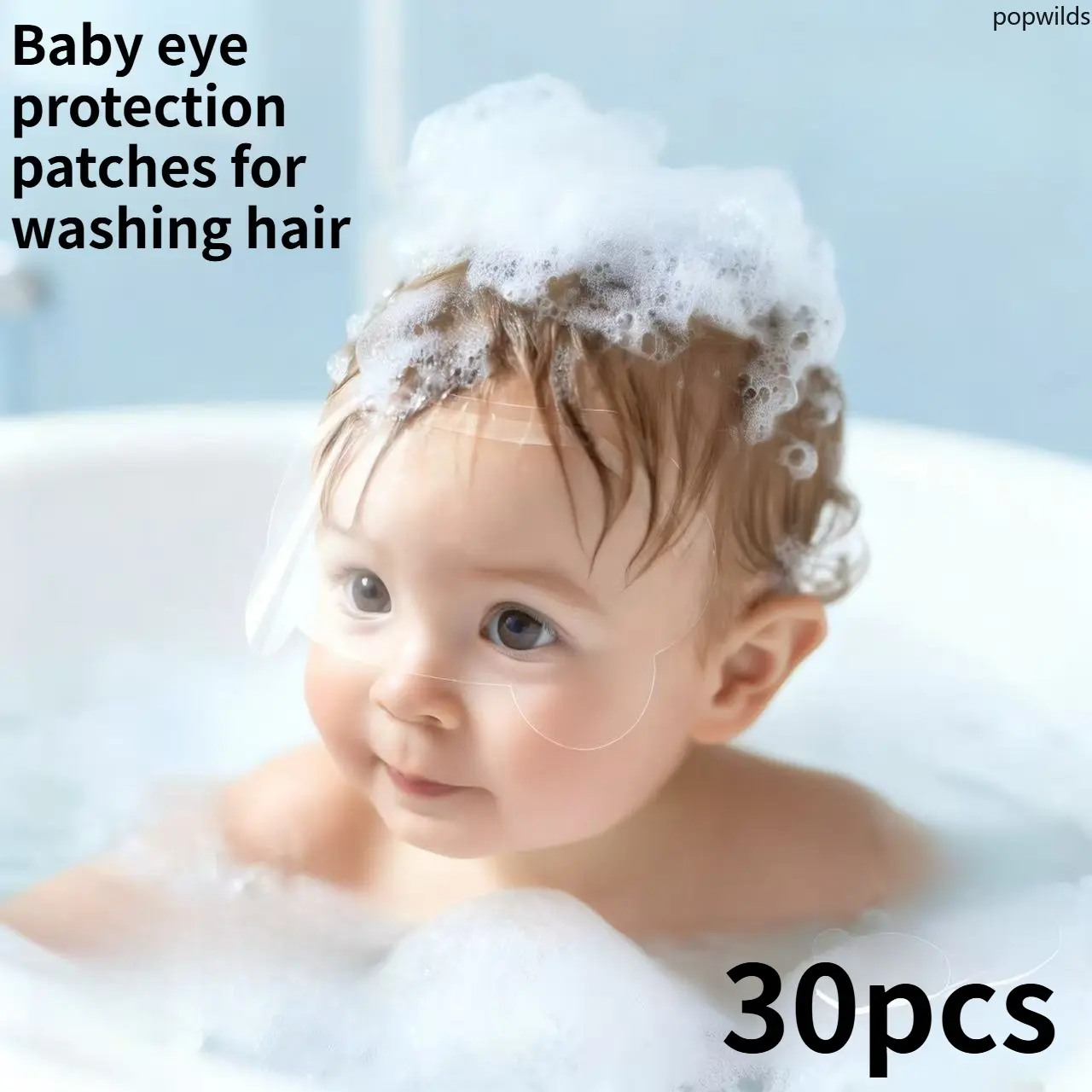 Baby Eye & Ear Protection Stickers Newborn Shower Washing Helper Waterproof Eye Patches Prevent Water Into Eyes Ears Safe Soft Disposable Infant Bath Accessory Comfortable Skin Friendly Toddler Hair Washing Tool