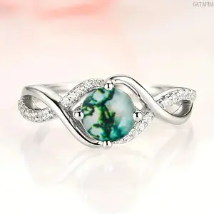 Elegant Ancient Bamboo Pattern Women Ring, Infinite Line Design Single Finger Ring
