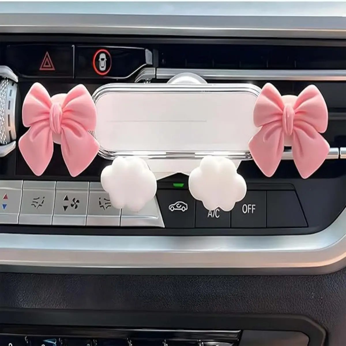 Bow Girl Heart Car Vent Phone Holder, Cute Girls' Phone Stand, 360° Rotatable, Non-Slip Silicone Pad, Universal Car Accessory, Car Mount, Cell Phone Holder For Car