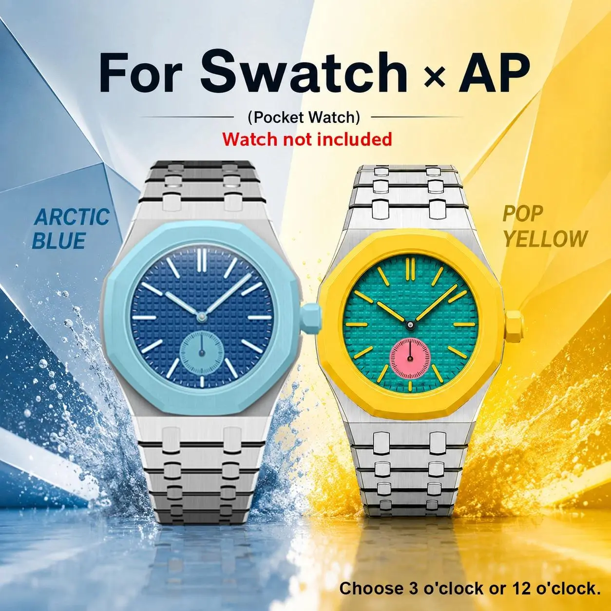 Stainless Steel & Fluororubber Strap For A-P Swatch Royal Pop Case Luxury Modification Kit, Changer to Wristwatch Accessories, For Audemar Piguet Watch Band