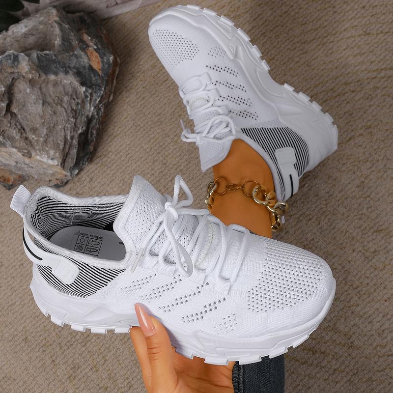 Women's Retro Casual Sneakers for Halloween Outfits - Breathable Flyknit Thick Sole Walking Shoes, Lightweight Anti-Slip Fashion Trainers for Holiday Parties, Errands & Daily Wear