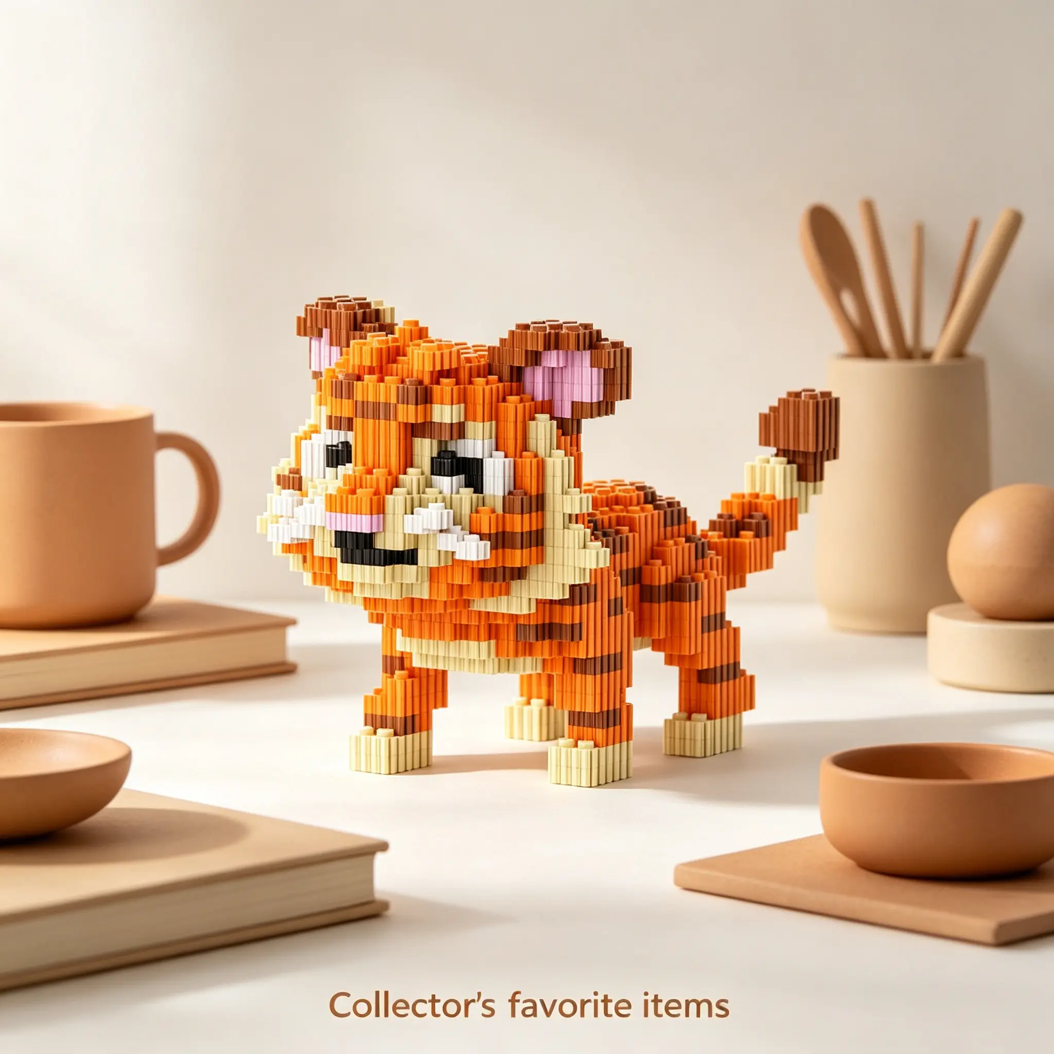 Forest King Tiger 3D Puzzle Building Block, Home Office Decor, Party Decoration, Ideal Gift, Handmade Craft, Collectible Statue