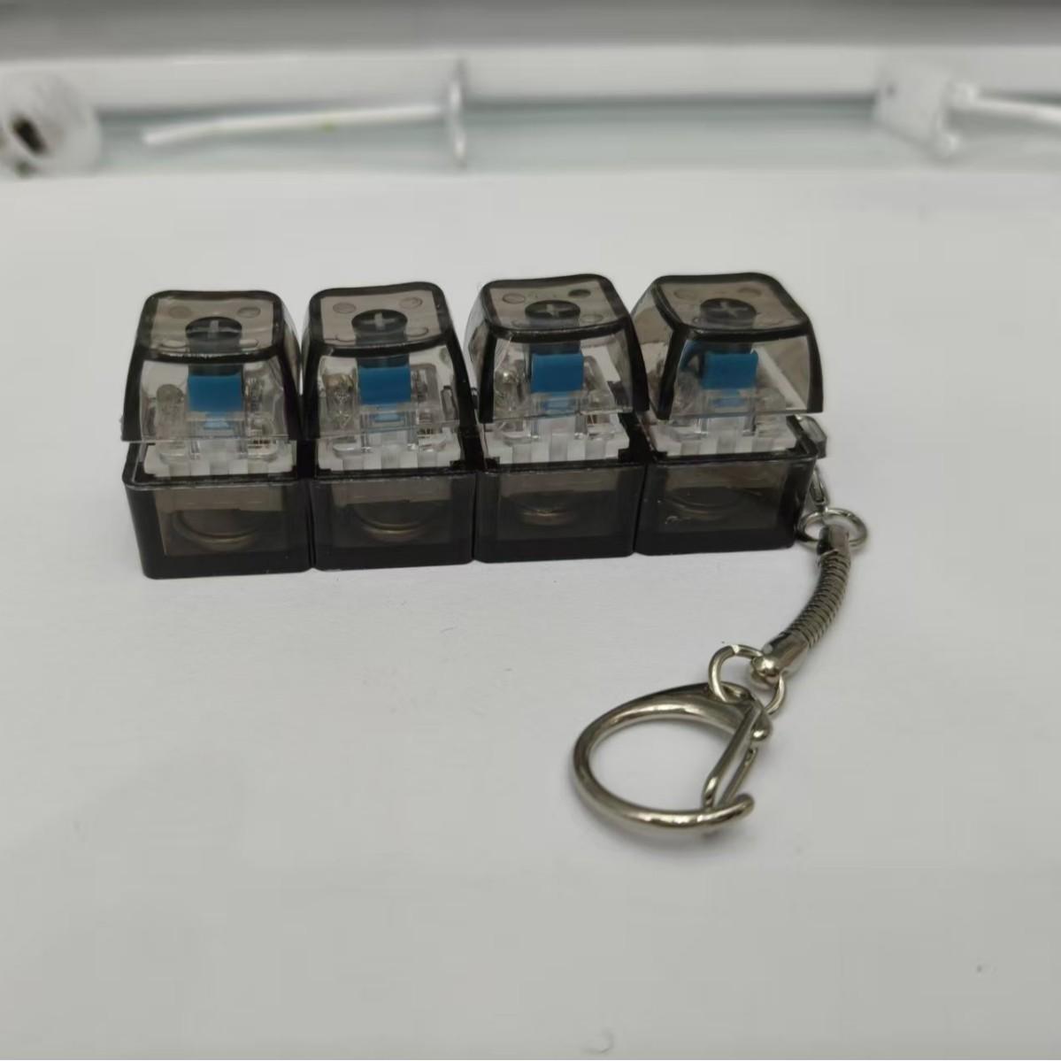 keyboard fidget clicker keys decompression toy keychain pendant
