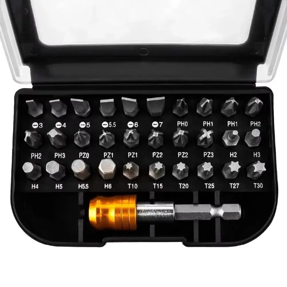 31-In-1 Magnetic Screwdriver Drill Bit Set, Includes 25mm Adapter, Electrician Manual Tool Kit, with Screwdriver Extension Rod