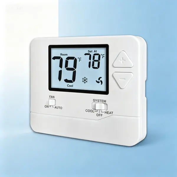 Non-Programmable Home Thermostat Control Unit - 1 Heat 1 Cool Single-Stage System, White Backlight Display, Easy-to-Use Conventional HVAC Control, Indoor Thermometers Compatible with Standard Residential Systems, Control Unit Indoor Thermometers
