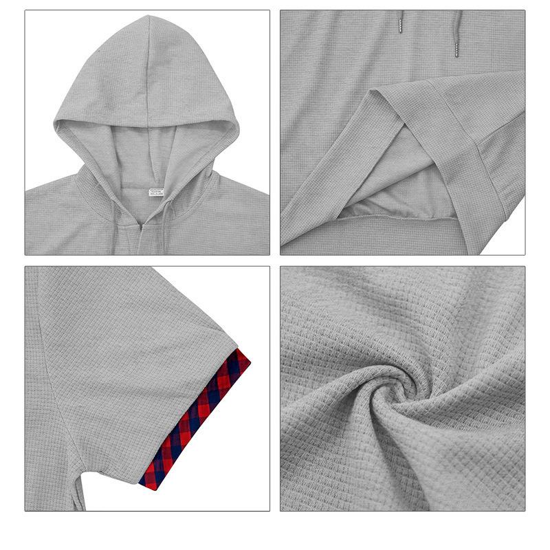 Short-sleeved Men's T-shirt, Sports and Leisure Fashion Solid Color Hooded Polo Shirt for Men