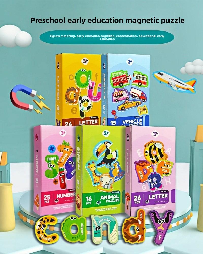 Soft magnetic alphanumeric cognitive refrigerator magnet puzzle children's educational toy preschool enlightenment magnetic stickers