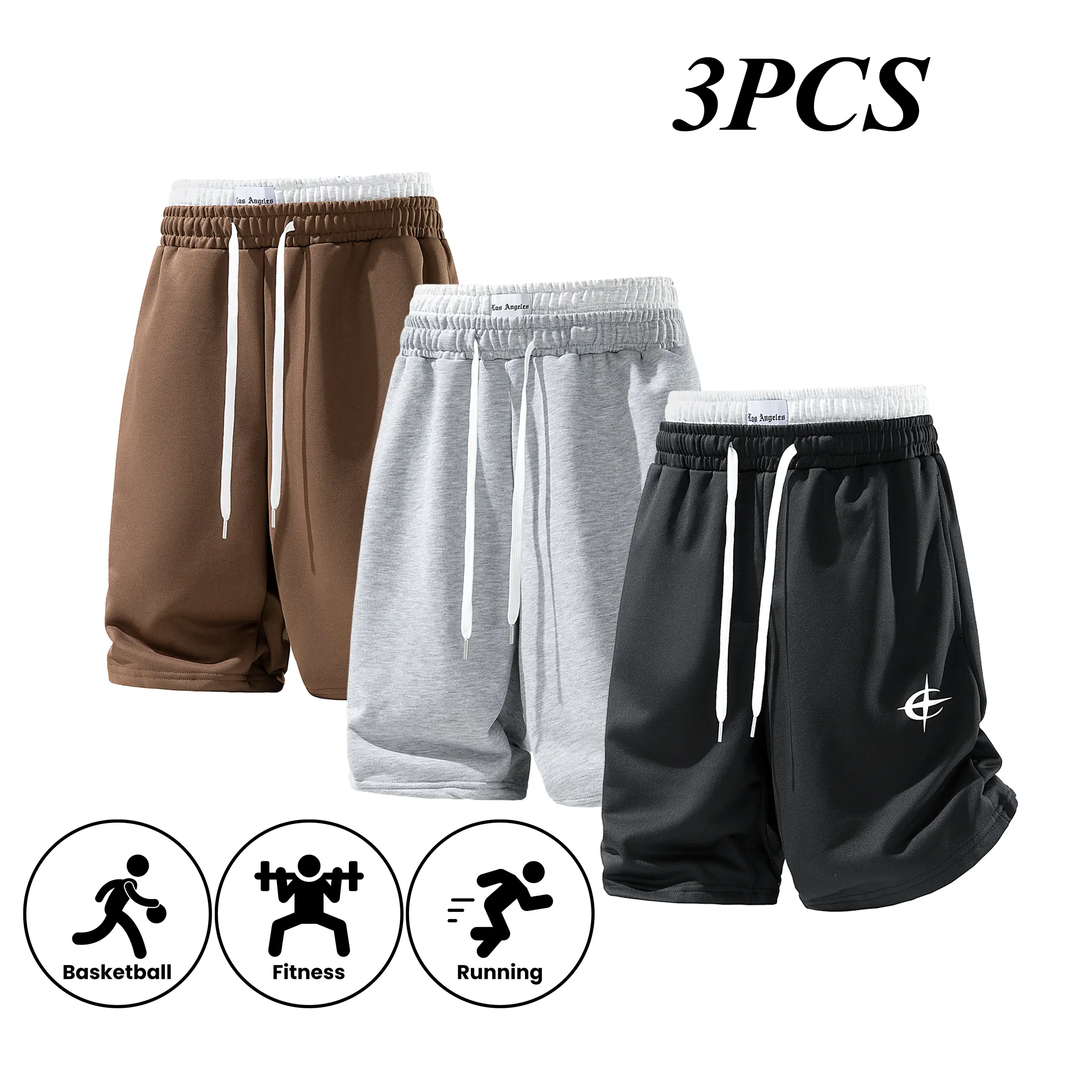 Men's Casual Cotton Shorts Ideal for workouts, jogging,and everyday lounging at home.Soft against the skin withmoisture-wicking properties.Features a high-stretchdrawstring waistband for adjustable fit.Relaxed straight-leg ,sum,regular,casua,in,practical,