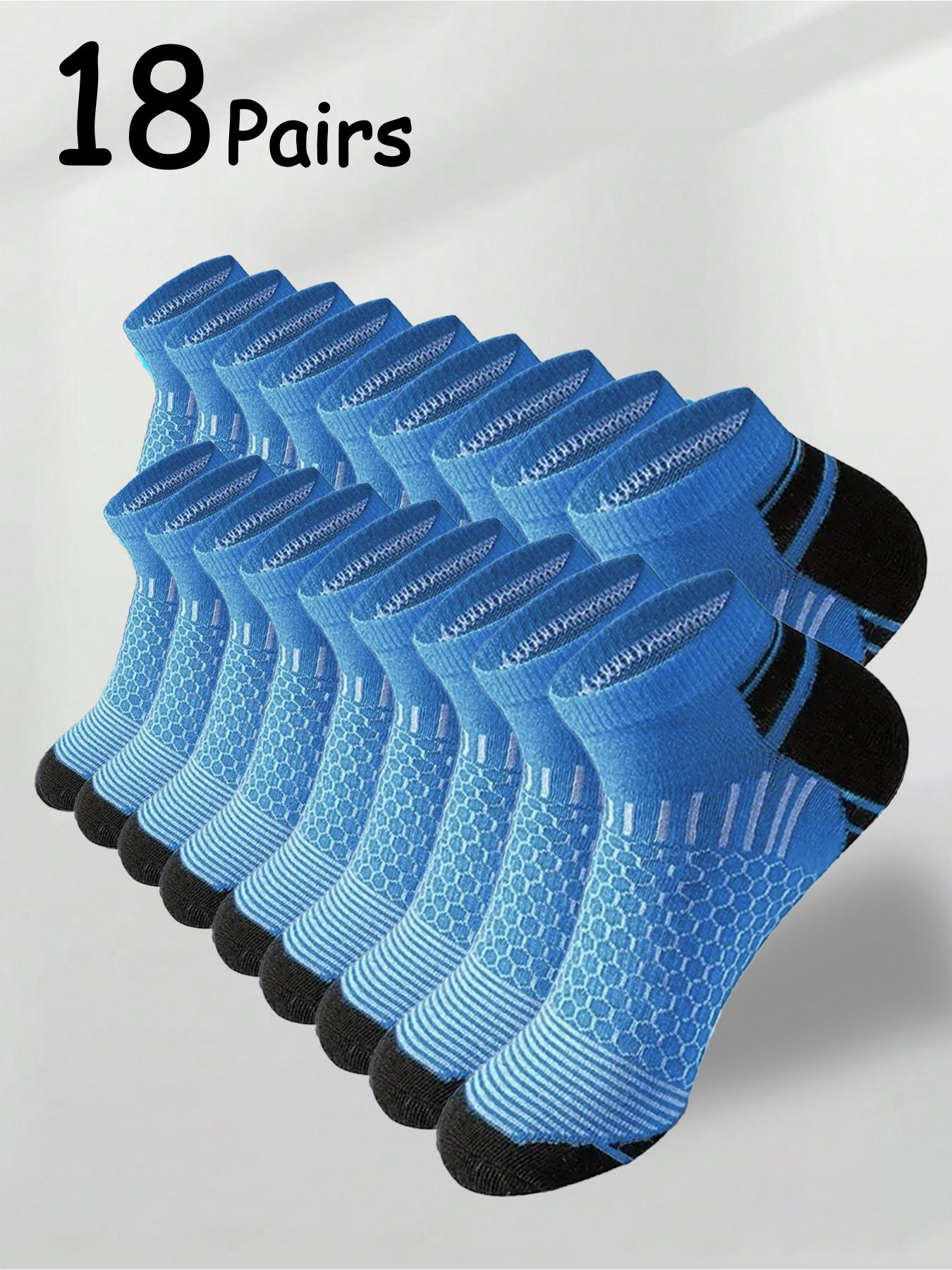 Men's Patchwork Honeycomb Print Ankle Socks, Sports Athletic Socks, Breathable Comfortable Socks for Daily Wear, Athletic Running Socks for Men