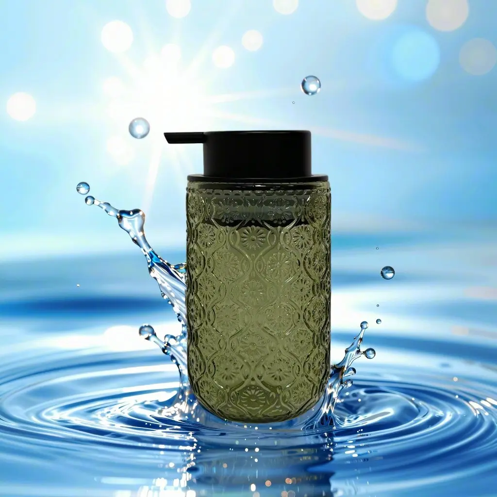Foam Soap Dispenser with Foam Pump Head, Creative Press-Down Bottle for Shampoo, Shower Gel, Hand Sanitizer, Home Decor Accessory