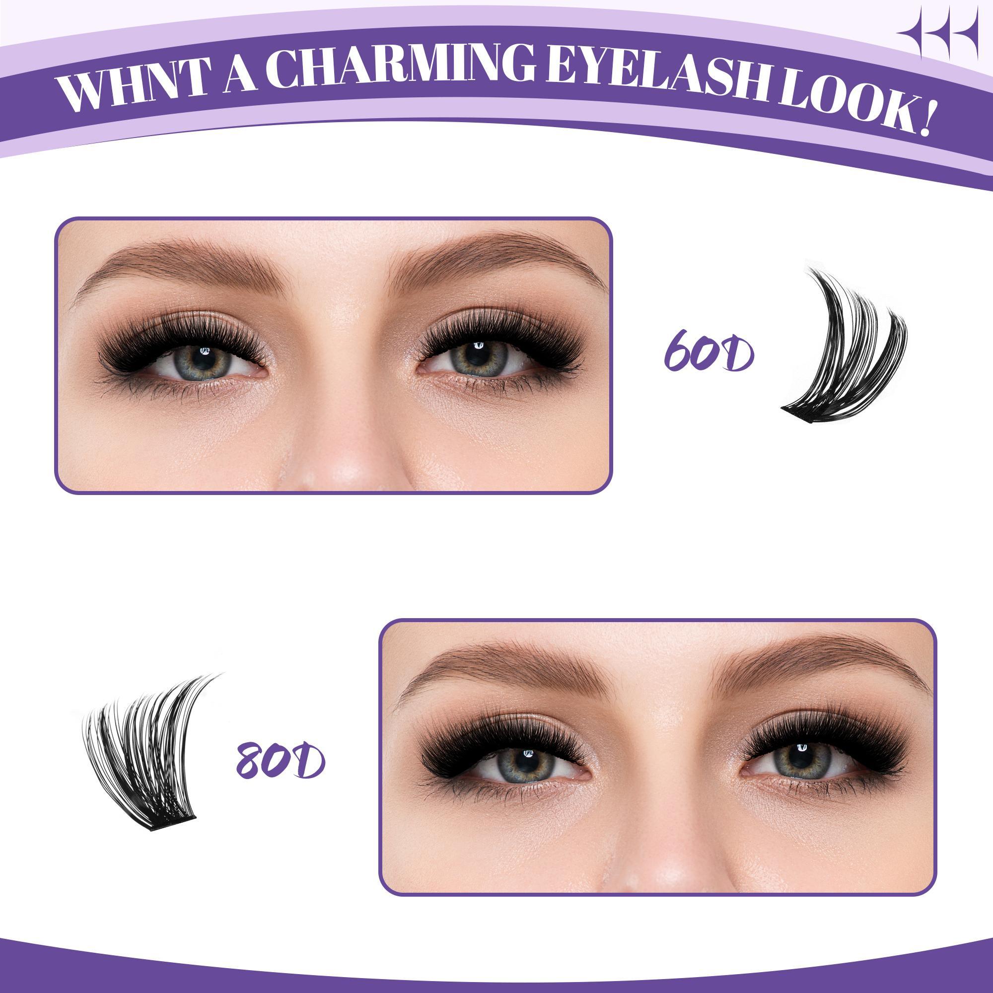 Mixed Length Individual False Eyelashes Kit with Tweezers, Glue & Glue Remover, 360pcs/set Natural Look Eyelashes Kit, Eyelashes Extensions, Cluster Lashes Kit, Eyelash Tools, Lash Clusters, Cosmetic, Eye Makeup Products, DIY Lash Kit