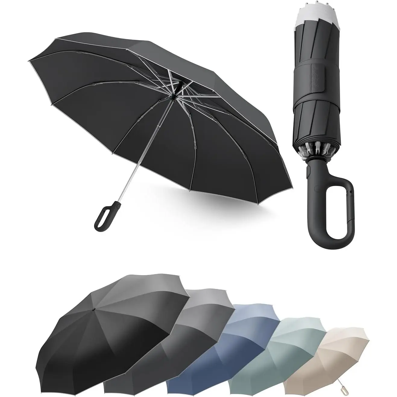 Windproof Reverse Folding Travel Umbrella