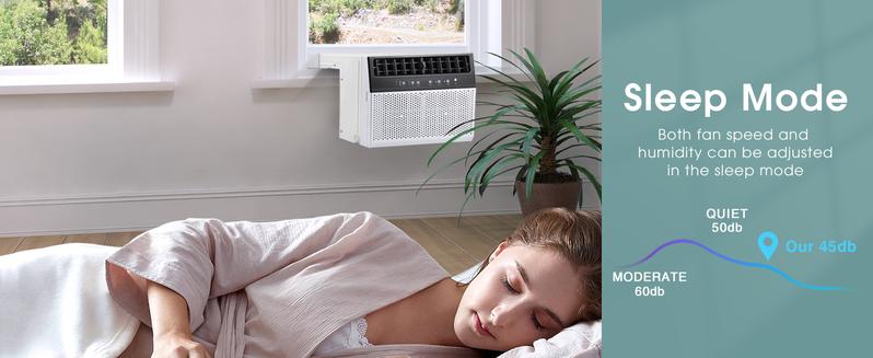 ZAFRO  Window Air Conditioners, 24H Timer Energy-saving Window AC Units, Full Window View, Easy to Install, White