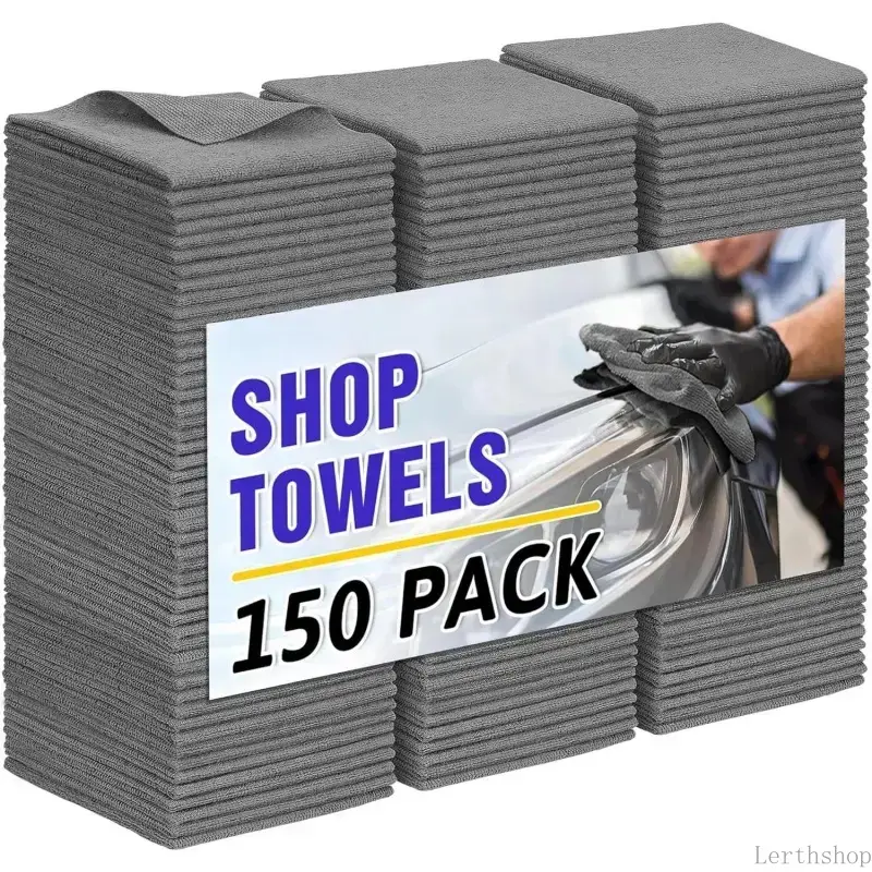 Microfiber Cleaning Cloths, 150-Pack Grey Synthetic Absorbent Multi-Purpose Lint-Free, Bulk 11.5"x11.5" Wipes for Kitchen, Garage & Housekeeping Commercial Use