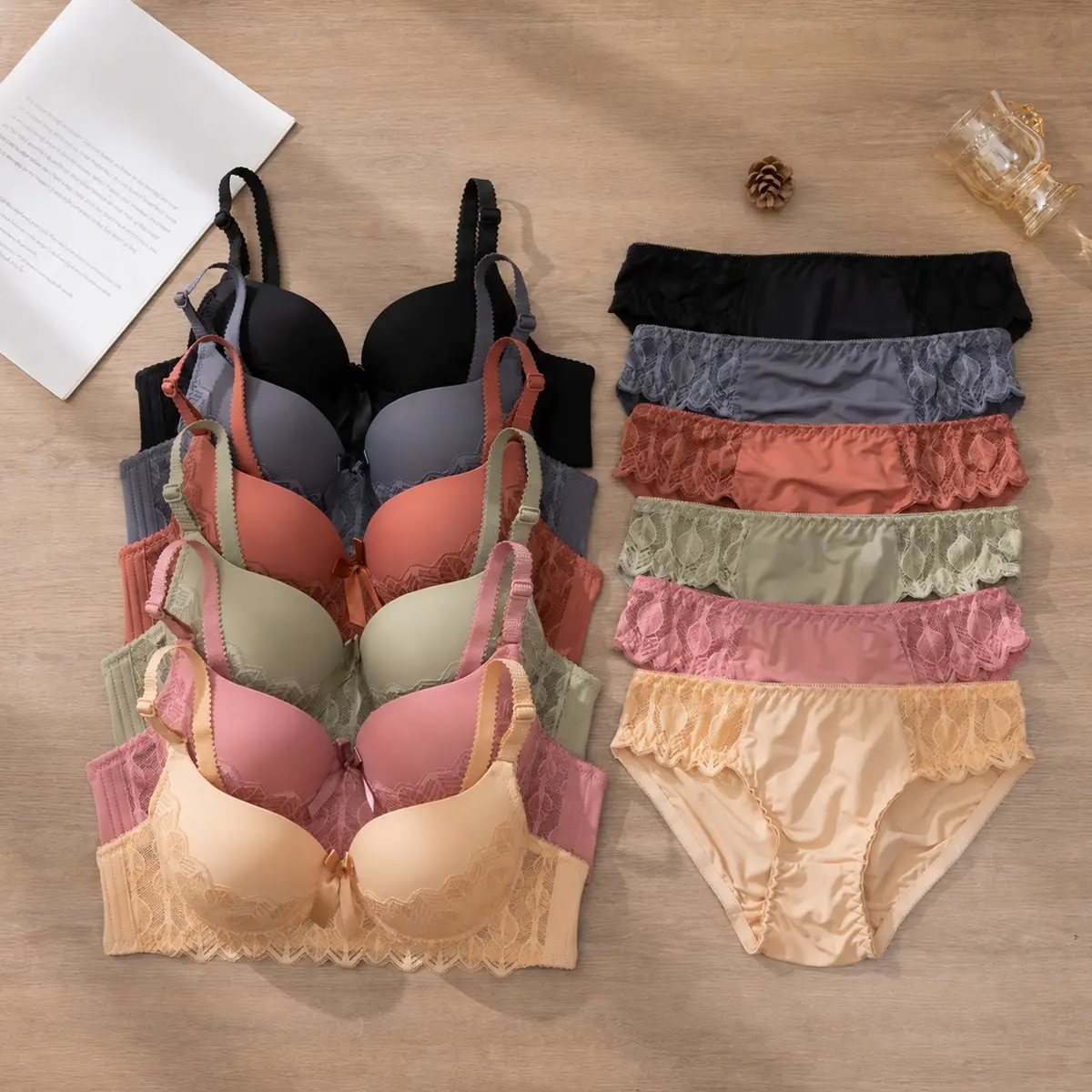 Lady Women's Casual Underwire Shaping Bra Set - Thin, Breathable, High-Support, Anti-Sagging, Lifting, Gathering, Side Boob Reduction - Summer Sexy Shaping Sports Bra