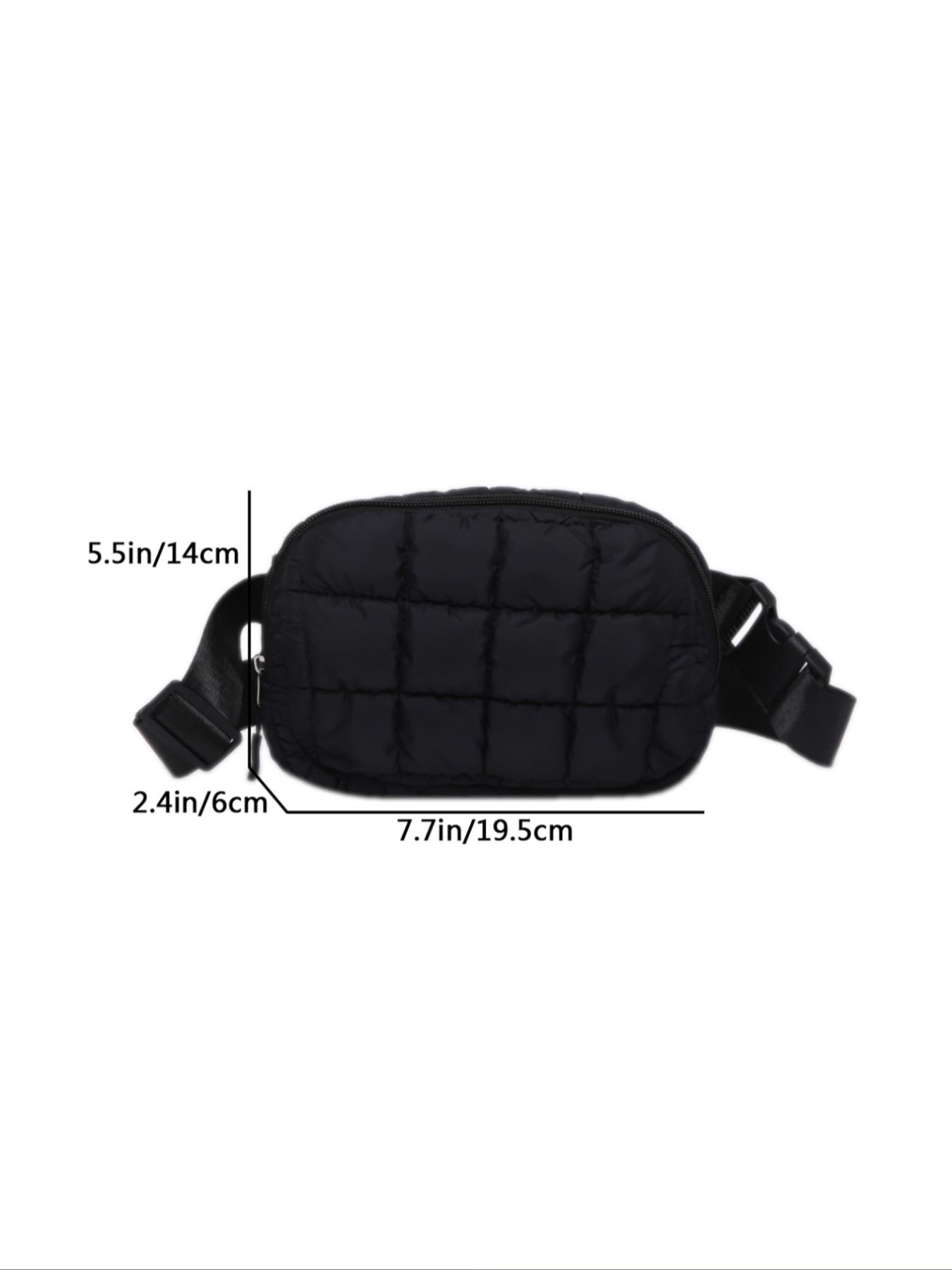 Women's Solid Color Quilted Puffer Chest Bag, Fashionable Soft Sling Bag with Adjustable Bag Strap, Casual Mini Bag for Exercise, Running, Travel, Hiking