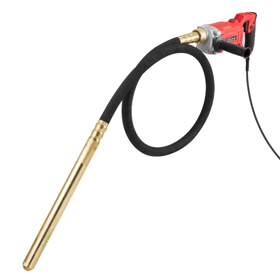 VEVOR Electric Concrete 1300W 16000 VPM, 2HP Copper Motor Handheld Concrete Vibrating Tool, Portable Pencil Cement with Shaft of 14.75ft/ 4.5m, Remove Air Bubble and Level Concrete
