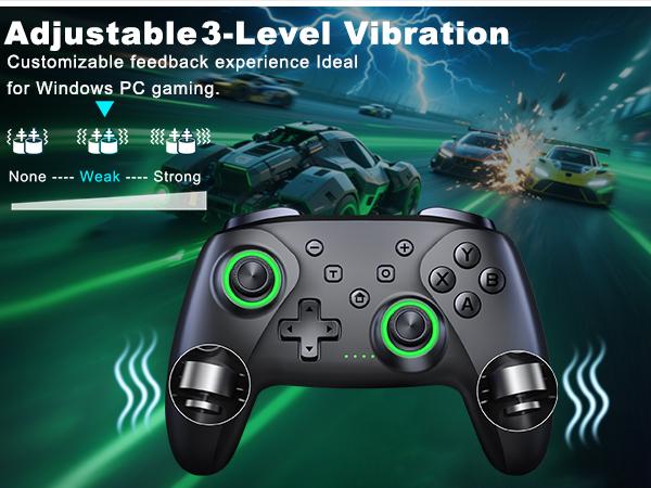 The controller is compatible with Windows PC/Switch/Android/IOS system devices, with macro programming, Turbo, vibration adjustment functions, Hall analog triggers and Hall effect joysticks provide precise control operations, and native controller games c