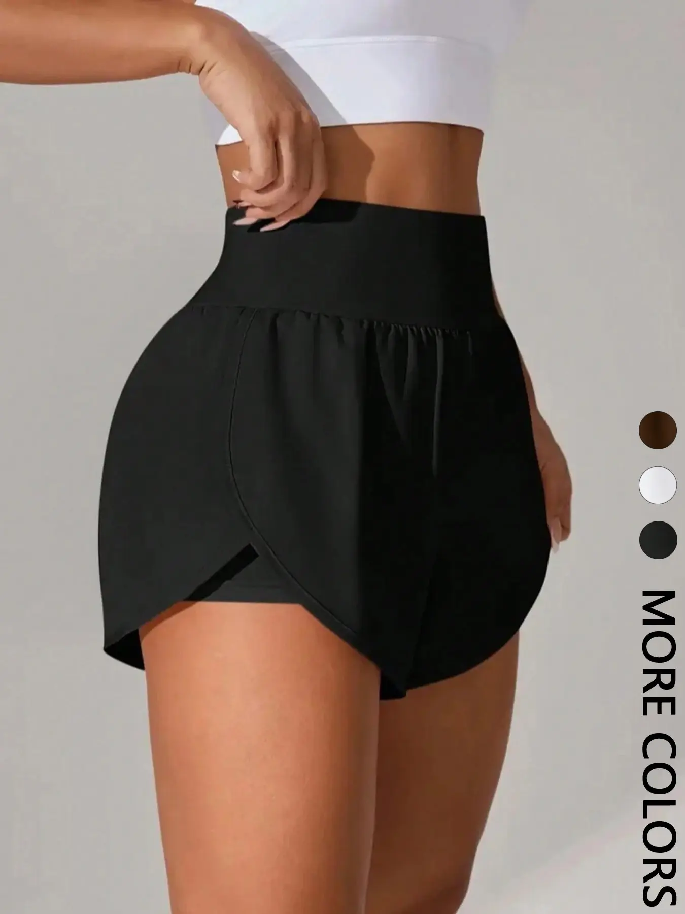 1 Piece Women's High Waisted Athletic Shorts 2-in-1 Running Shorts Quick Dry Breathable Lightweight Workout Shorts with Liner for Gym Tennis Athletic Wear