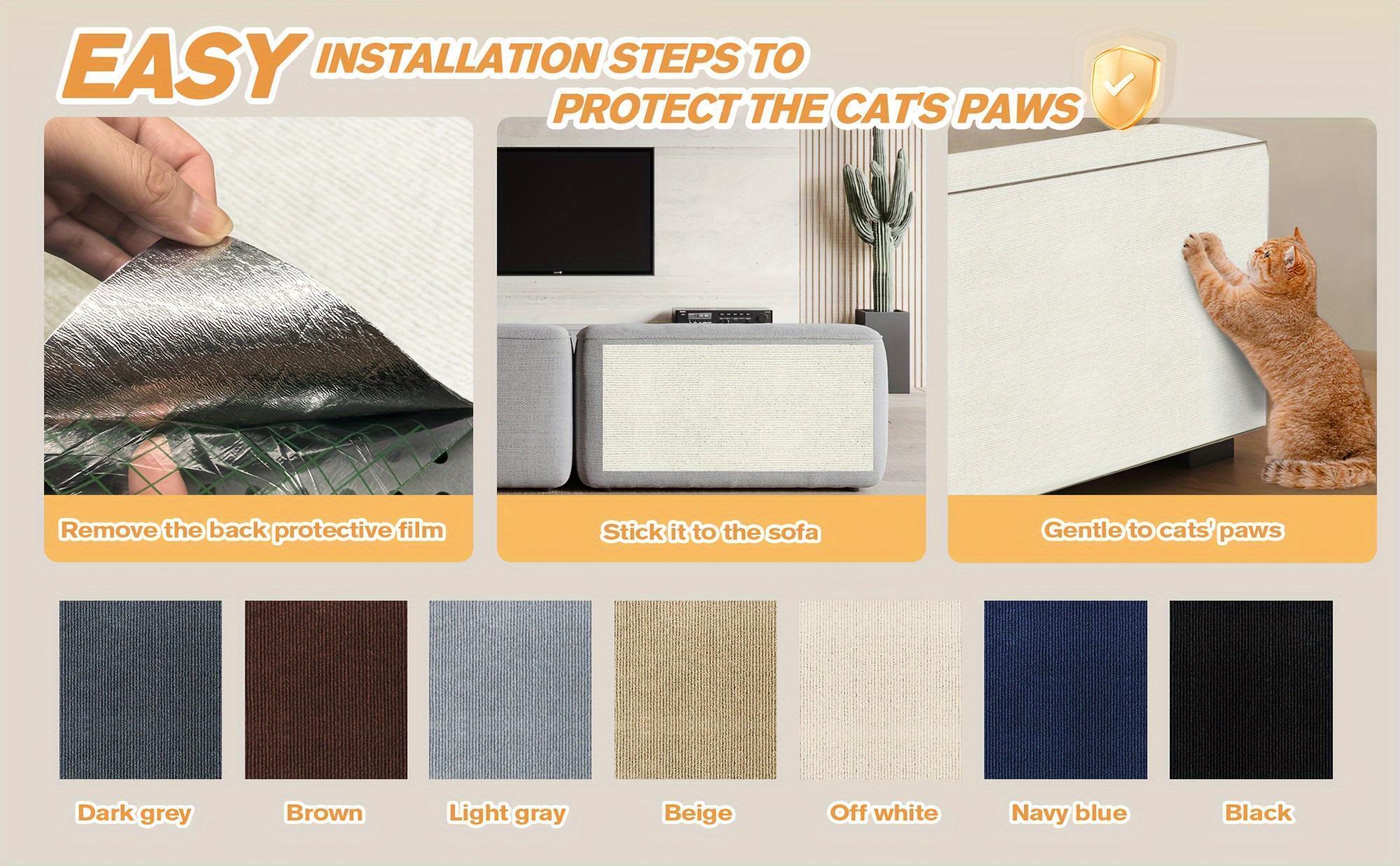 Customizable Cat Scratching Mat - Durable, Easy-Install Furniture Protector & Claw Care Pad for Cats - Multi-Purpose, Long-Lasting Polyester Design