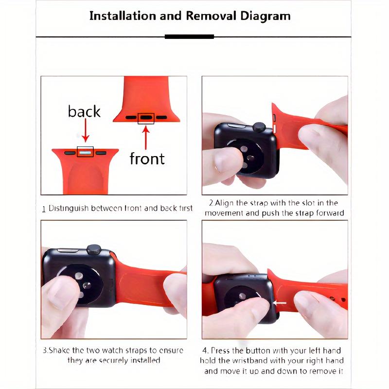 8-Pack Silicone Sport Watch Bands for Apple Watch – Two-Tone Breathable Strap 38–49mm (Series 1–10, SE, Ultra)