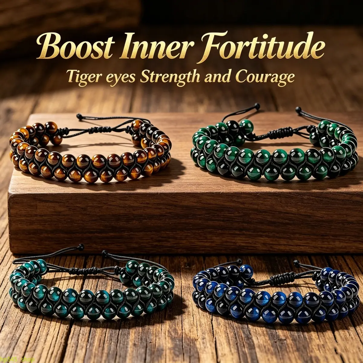 Unisex Tiger’s Eye Braided Beaded Bracelet - 2026 Hot Arrival, 16-28cm Adjustable, Dark Green/Dark/Golden Options, Stackable Fashion Jewelry for Daily Wear, Gift Giving, Symbolizes Strength and Courage