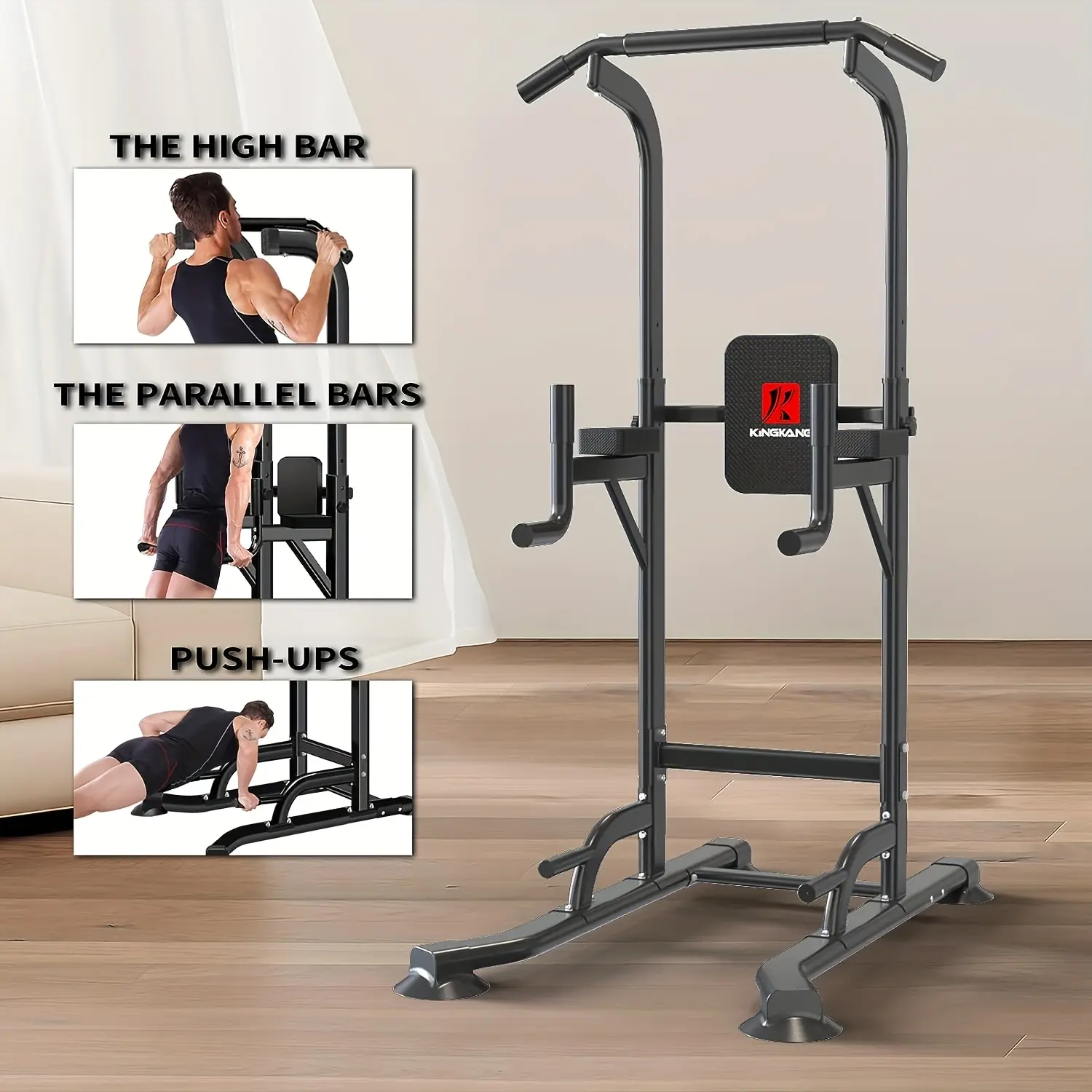 Power Tower Dip Station, Multi-Functional Strength Training Fitness Workout Station, Pull Up Bar Station For Home Gym