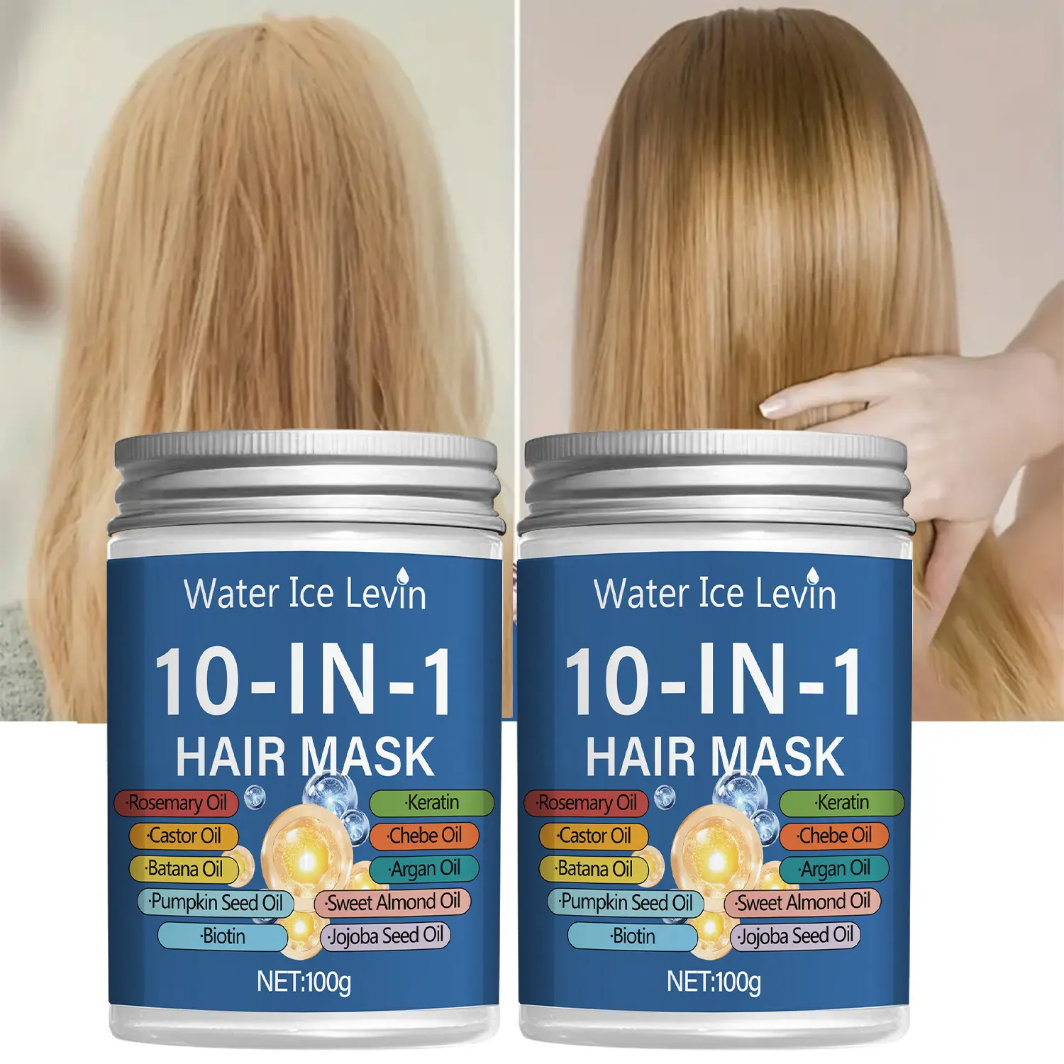 The Water Ice Lavin 10-In-1 Hair Mask - Nurtures Hair Elasticity And Overall Hair Strength, Containing Various Hair Care Ingredients Such As Rosemary Oil, Castor Oil, Pataua Oil, Pumpkin Seed Oil, Biotin, Keratin