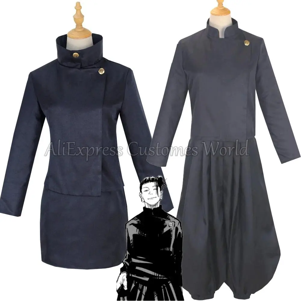 Anime Jujutsu-Kaisen Geto Suguru Cosplay Costume High School Ieiri Shoko Cos Costume Uniform Black Suit Halloween for Men Women