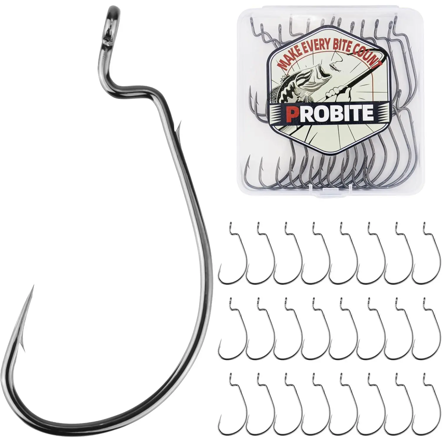 35PCS High Carbon Weighted Swimbait Hooks - Wide Gap Weedless Offset Shank Hooks with Stealth Coating, Multi Sizes for Soft Plastic Baits, Bass Fishing Lures in Freshwater & Saltwater