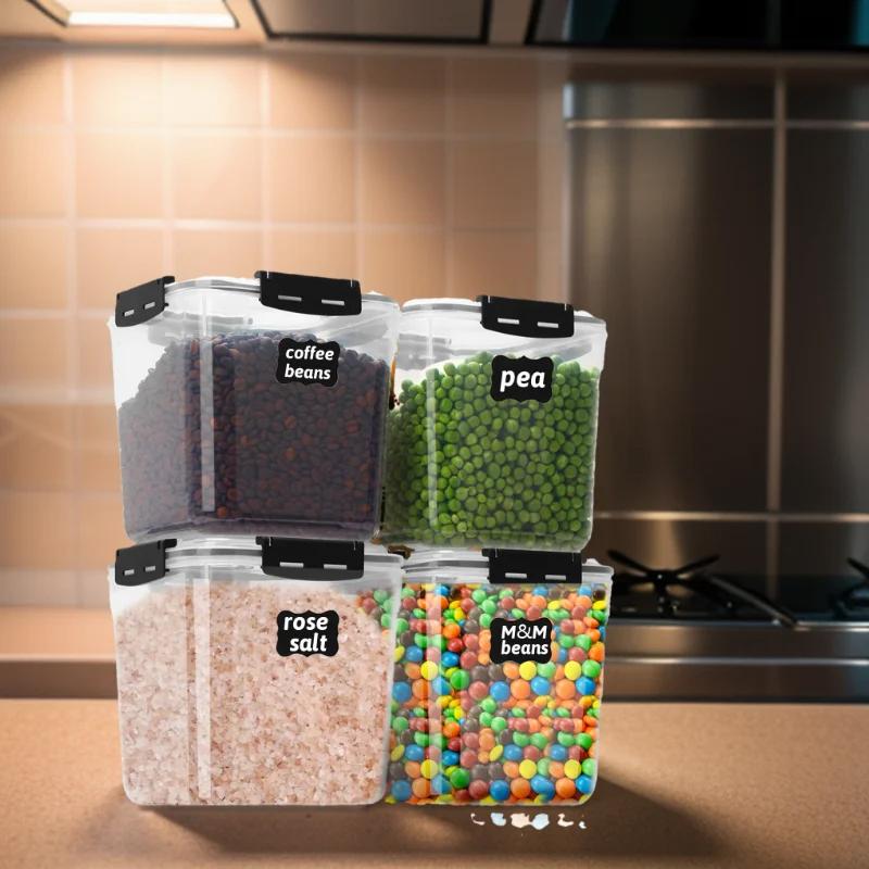 Airtight snack box container Clear Food Storage Waterproof kitchen organizer  Grains Stackable seal jar fruit vegetable Utensils Airtight Silicone