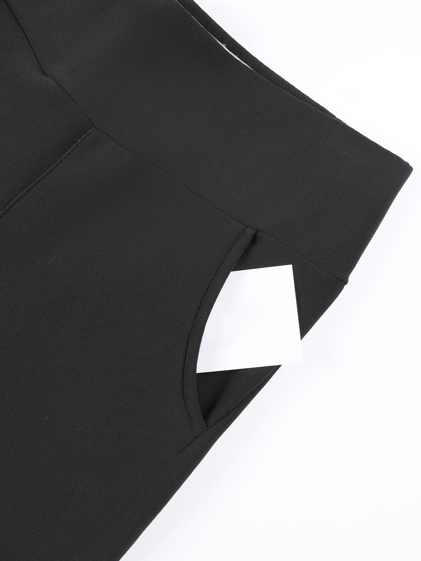 Women's Solid/Letter Embroidery Pocket Sports Leggings, Thermal Lined High Waist Skinny Pants, Ladies Warm Sportswear for Yoga Gym Workout, Yoga Training Pants