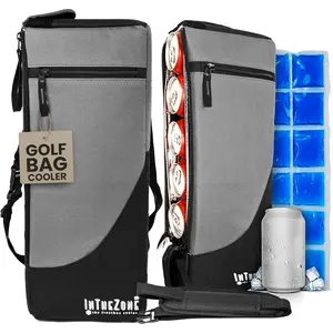 Golf Bag Cooler with Ice Pack | Insulated 6-Can Beer Sleeve | Stays Cold for Hours Discreet Hidden Design - Fits in Golf Bag
