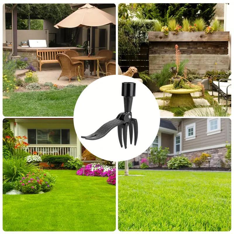 Standing Weeder, 4-Claw Steel Head Design Manual Weeder, Durable and Sturdy Garden Tool for Lawn, Garden, Yard, Farm, Home, Outdoor, Durable Gardening Tools (Without Wood Handle)