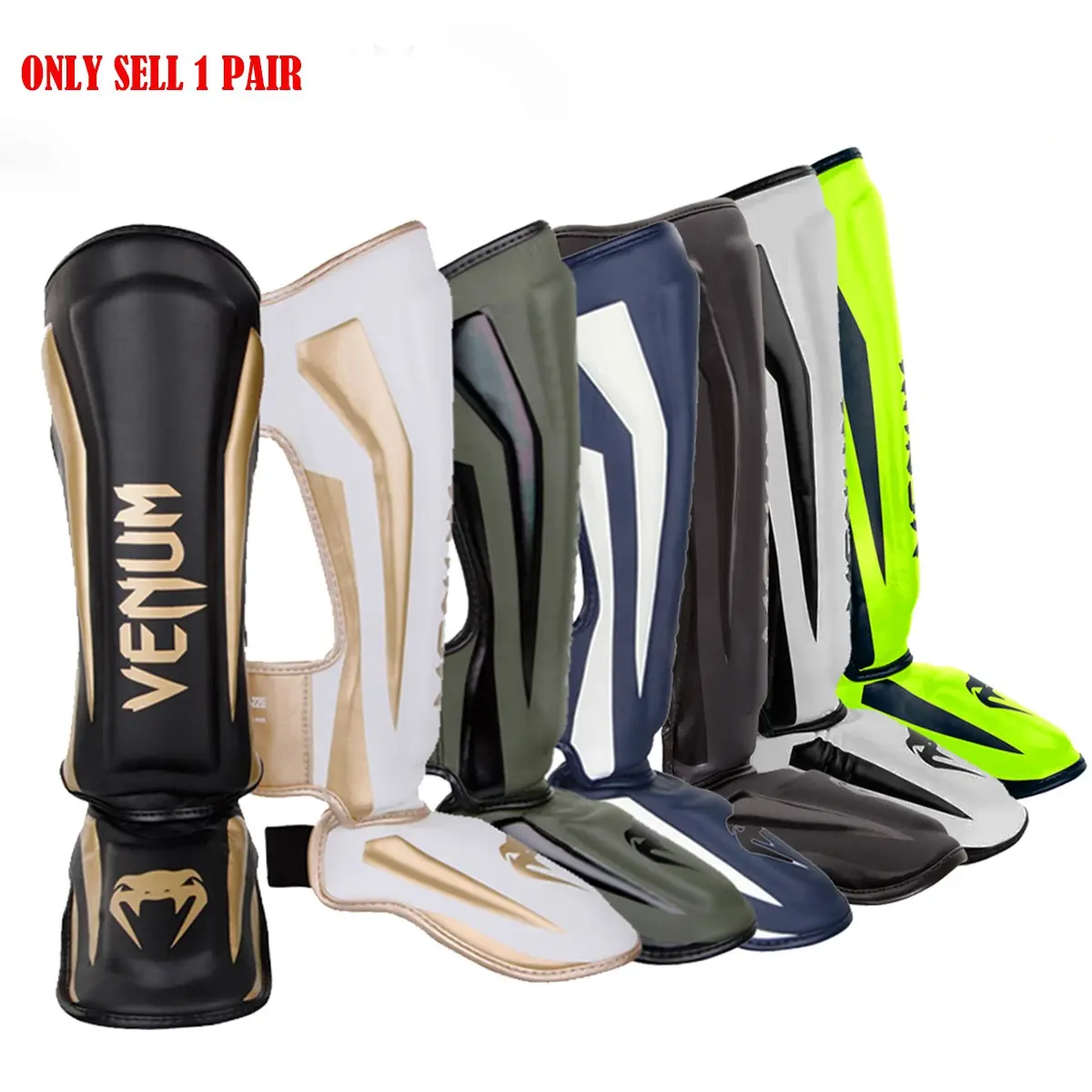 Thick Boxing Shin Guards Full Sizes XS S M L Xl, Men Women Training Shin Protector, PU Water-Resistant, Six Colors Available