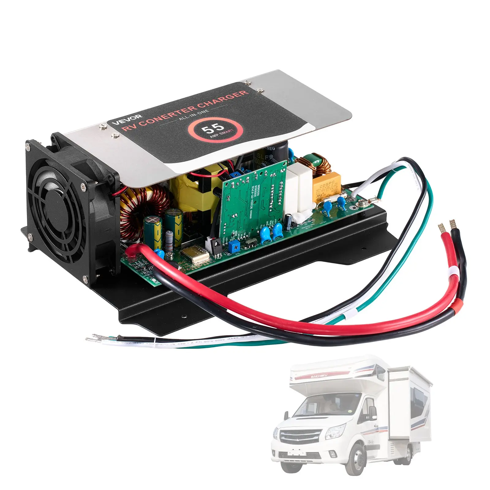 VEVOR WF-8955-AD-MBA RV Power Converter, 55 Amp, DC Main Board Assembly Replacement Unit, Multi-Stage Smart Charge for Lithium Lead Acid Battery, for WF-8955, WF-8955-AD, and Parallax 7145 7155 Serie