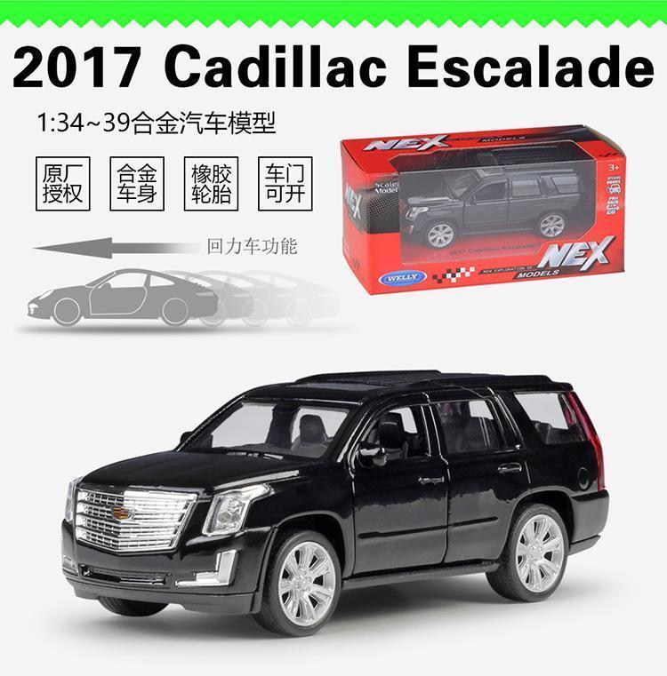 Welly 1:36 Cadillac 2017 Escalade Imitation Alloy Car Model Bicycle Toy