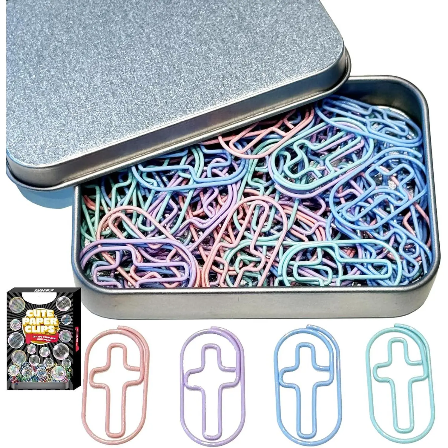 Cute Paper Clips, 60 count  Shaped Paper Clips Bookmarks  Study Supplies, Christian Journaling Supplies for Women Men Christian Mother Day   to School Gifts Supplies