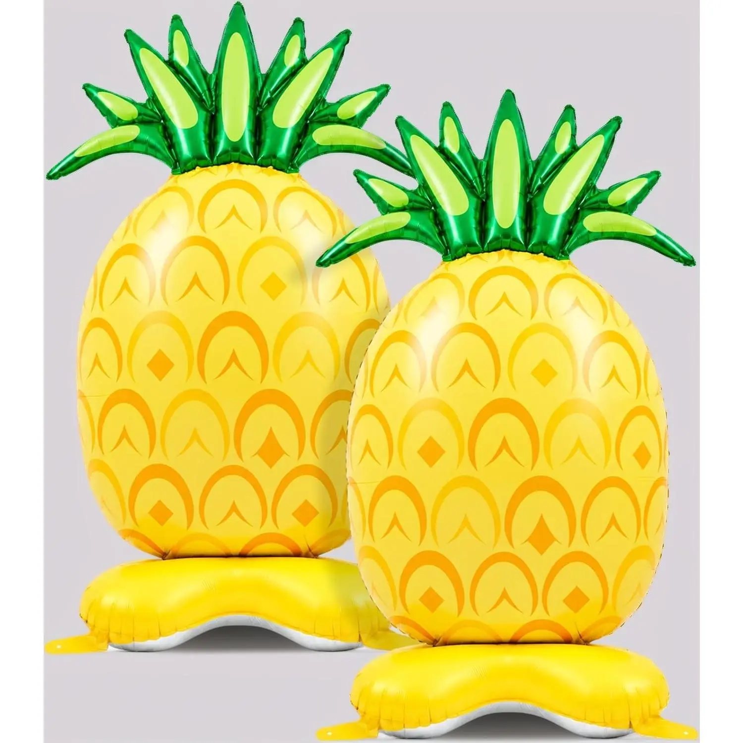 4 Ft Giant Aluminium Foil Pineapple Balloons, 2-Pack Standing Fruit Decor for Summer Hawaiian Tropical Party & Birthday Celebrations (DIY Party Supplies)