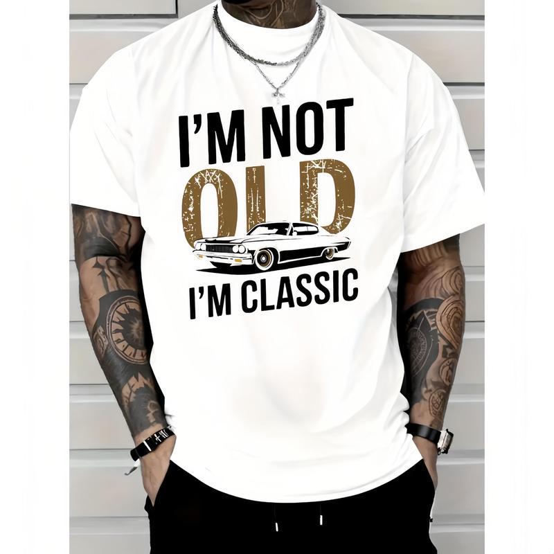 "I'm Not Old, I Am Classic" Vintage Car Graphic Tee – Casual Fit, Gift for Men and Women