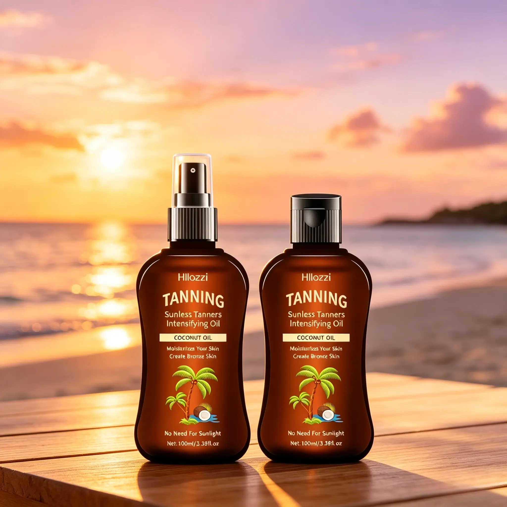 Sun-free Self Tanning Oil, Hydrate & Nourish Body Skin, Long Last Pigment, Quick Even Bronze Wheat Tan For Beach & Indoor Use