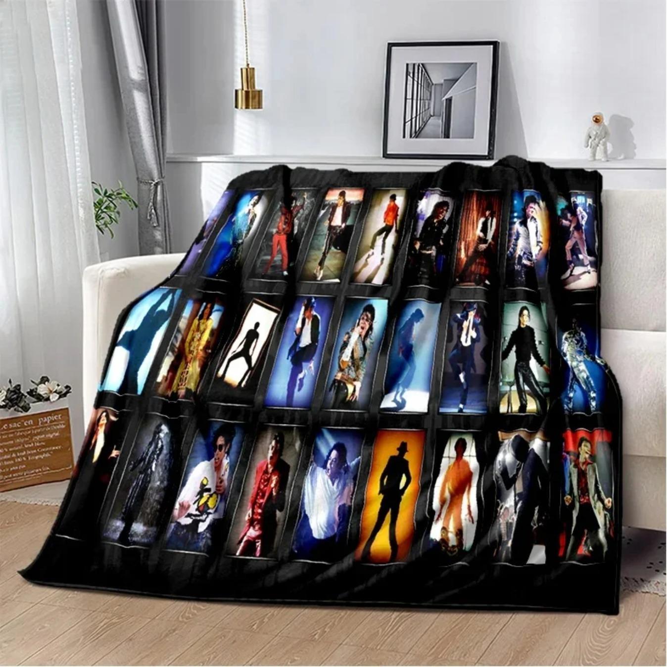 Michael Jackson Retro HD Print Blanket Soft Cozy Throw for Sofa Bed Couch | Lightweight Warm Travel Office Blanket for Adults Fans Gift