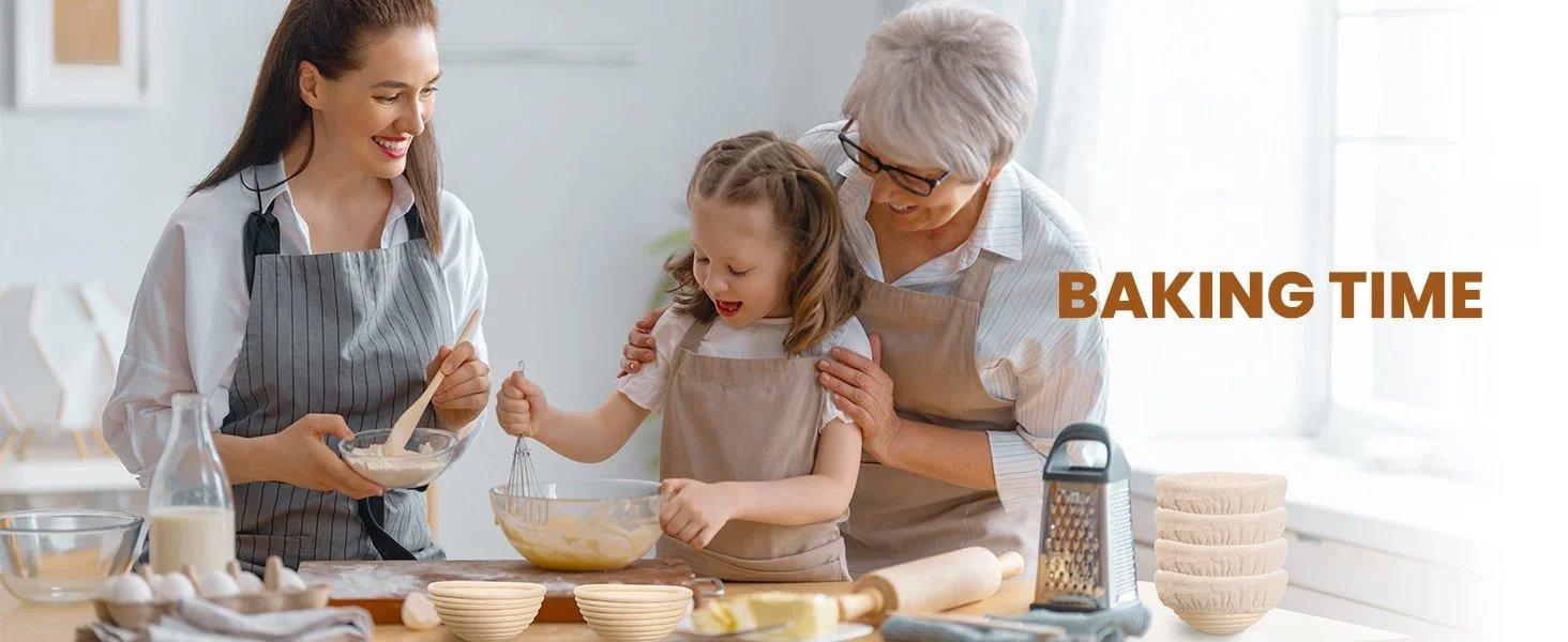 THE WELL KEPT 5 Inch Banneton Bread Proofing Basket Set of 6, Mini Sourdough Bread Baking Supplies, Small Banneton Basket Proofing Baskets for Sourdough Bread Baking