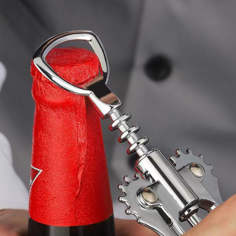Wine Opener - Multifunctional Corkscrew with Ergonomic Handle for Effortless Wine & Beer Bottle Opening, Durable Rust-Resistant Design for Home Bar, Kitchen, Entertaining