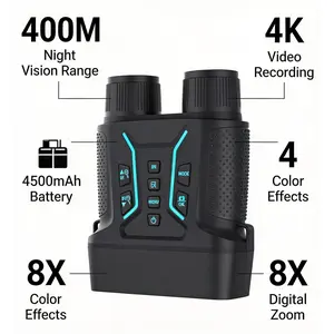 Nv2183 4k Digital Night Vision Binoculars 400m Full Dark Viewing 8x Digital Zoom 4.5 Inch Hd Screen 4500mah Rechargeable Battery Portable Night Vision Goggles for Hunting Wildlife Observation Camping Night Fishing Outdoor Adventure